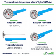 Termómetro de temperatura interna Taylor 5989-44 -14 a 105 °C / 0 a 220 °F