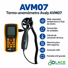 Termo-anemómetro Avaly AVM07 (0 a 45 m/s / 0°C a 45°C)