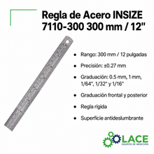Regla de Acero INSIZE 7110-300 300 mm / 12"