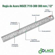 Regla de Acero INSIZE 7110-300 300 mm / 12"
