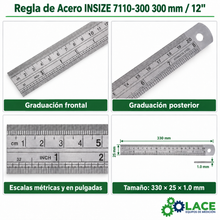 Regla de Acero INSIZE 7110-300 300 mm / 12"