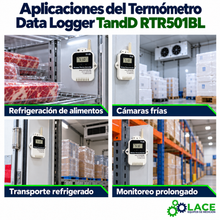 Termómetro Data Logger TandD RTR501BL tipo de batería de larga duración Temperatura -40 a 80°C
