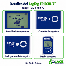 Termómetro DataLogger LogTag TRID30-7F -30 °C a +60 °C