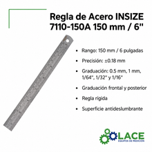 Regla de Acero INSIZE 7110-150A 150 mm / 6"