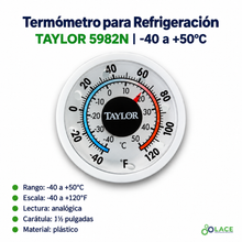 Termómetro para Refrigeración Taylor 5982N -40 a +50°C / -40 a +120°F.