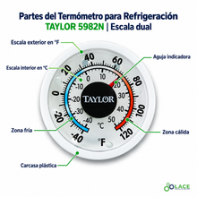 Termómetro para Refrigeración Taylor 5982N -40 a +50°C / -40 a +120°F.