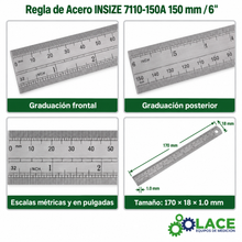 Regla de Acero INSIZE 7110-150A 150 mm / 6"