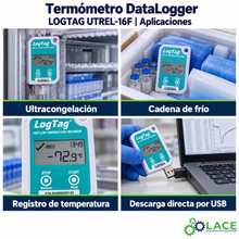 Termómetro DataLogger LogTag UTREL-16F -90 °C a +40 °C