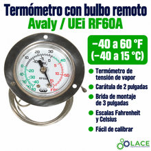 Termómetro con bulbo remoto Avaly RF60A (-40 a 15 °C)