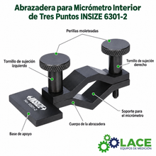 Abrazadera para Micrómetro Interior de Tres Puntos INSIZE 6301-2
