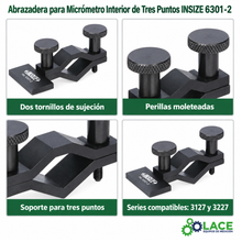 Abrazadera para Micrómetro Interior de Tres Puntos INSIZE 6301-2