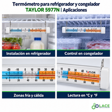 Termómetro para refrigerador y congelador Taylor 5977N – −30 a 30 °C / −30 a 90 °F