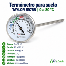Termómetro para suelo Taylor 5976N – 0 a 80 °C / 20 a 180 °F