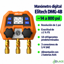 Manómetro digital Elitech DMG-4B – −14 a 800 psi