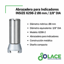 Abrazadera para Indicadores INSIZE 6298-2 Ø8 mm / 3/8" DIA