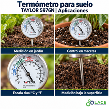 Termómetro para suelo Taylor 5976N – 0 a 80 °C / 20 a 180 °F