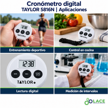 Cronómetro digital Taylor 5816N – Hasta 23 horas 59 minutos