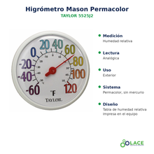 Higrómetro Mason Permacolor Taylor 5525J2