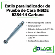 Estilo para Indicador de Prueba de Cara INSIZE 6284-14 Carburo