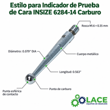 Estilo para Indicador de Prueba de Cara INSIZE 6284-14 Carburo