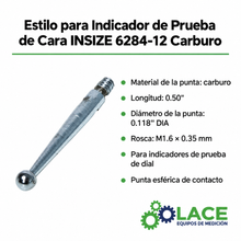 Estilo para Indicador de Prueba de Cara INSIZE 6284-12 Carburo