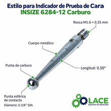 Estilo para Indicador de Prueba de Cara INSIZE 6284-12 Carburo