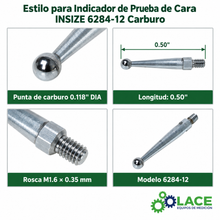 Estilo para Indicador de Prueba de Cara INSIZE 6284-12 Carburo