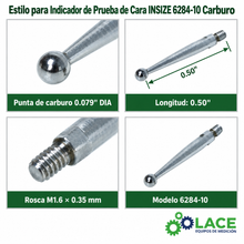 Estilo para Indicador de Prueba de Cara INSIZE 6284-10 Carburo