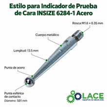 Estilo para Indicador de Prueba de Cara INSIZE 6284-1 Acero