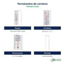 Termómetro de ventana Taylor 5316N – -40 a 50 °C