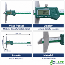 Medidor de Profundidad Digital Insize 1141-300A 0-300 mm / 0-12"