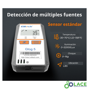 Glog-5 C02 Registrador de datos en tiempo real de un solo uso de temperatura