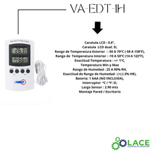 Termohigrómetro Digital para Interior y Exterior Avaly VA-EDT1H