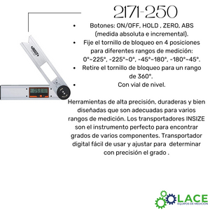 Transportador digital Insize 2171-250