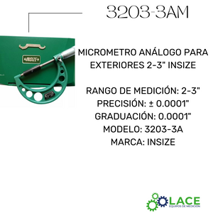 Micrómetro de exterior Insize 3203-3AM