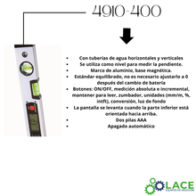Medidor Digital De Nivel Y Pendiente Insize 4910-400