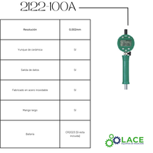 Medidor De Diámetro Digital Insize 2122-100A