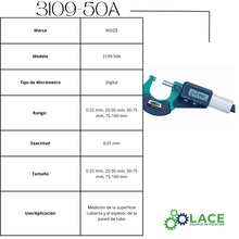 Micrómetro digital de exterior Insize 3109-50A