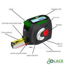 Cinta métrica digital y medidor de distancia laser Insize 9563-C40