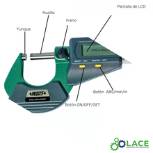 Micrómetro digital de exterior Insize 3109-75A