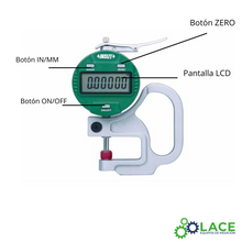 Medidor Digital de Espesor Insize 2871-101 0-10 mm / 0.4"