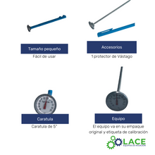 Termómetro Bimetálico De Vástago Taylor 6065n -40 °C a 70 °C