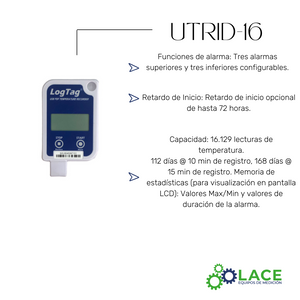 LogTag UTRID-16R DataLogger Temperatura -30 °C a +60 °C