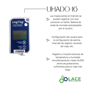 LogTag UHADO-16 DataLogger Humedad y Temperatura -30°C a +70 °C y 0 a 100%HR