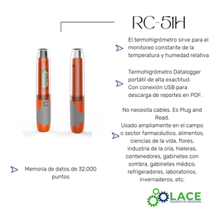 Termohigrómetro Data Logger Elitech RC-51H -30°C a 70°C