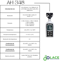 Anemómetro con termómetro AH-348