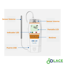 Data Logger Temperatura Elitech T-log 100EL -196°C a 150°C
