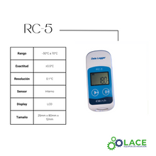 Termómetro Data Logger Elitech RC-5 -30°C a 70°C