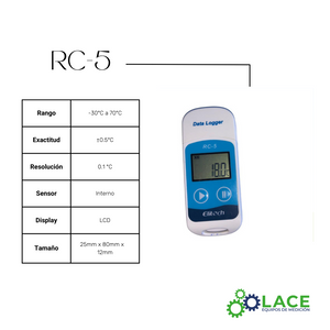 Termómetro Data Logger Elitech RC-5 -30°C a 70°C