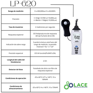 Luxómetro con sonda externa  LP-620